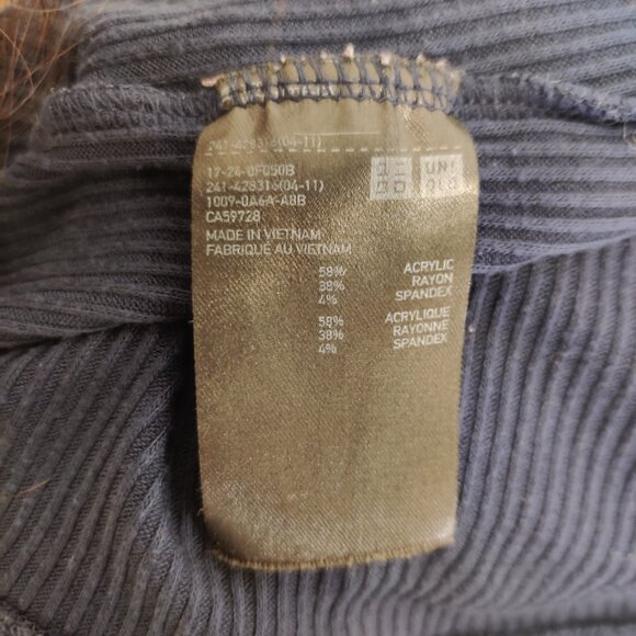 UNIQLO Ribbed Soft & Stretchy Long Sleeve Turtleneck | Blue | Navy | Medium - Picture 5 of 8